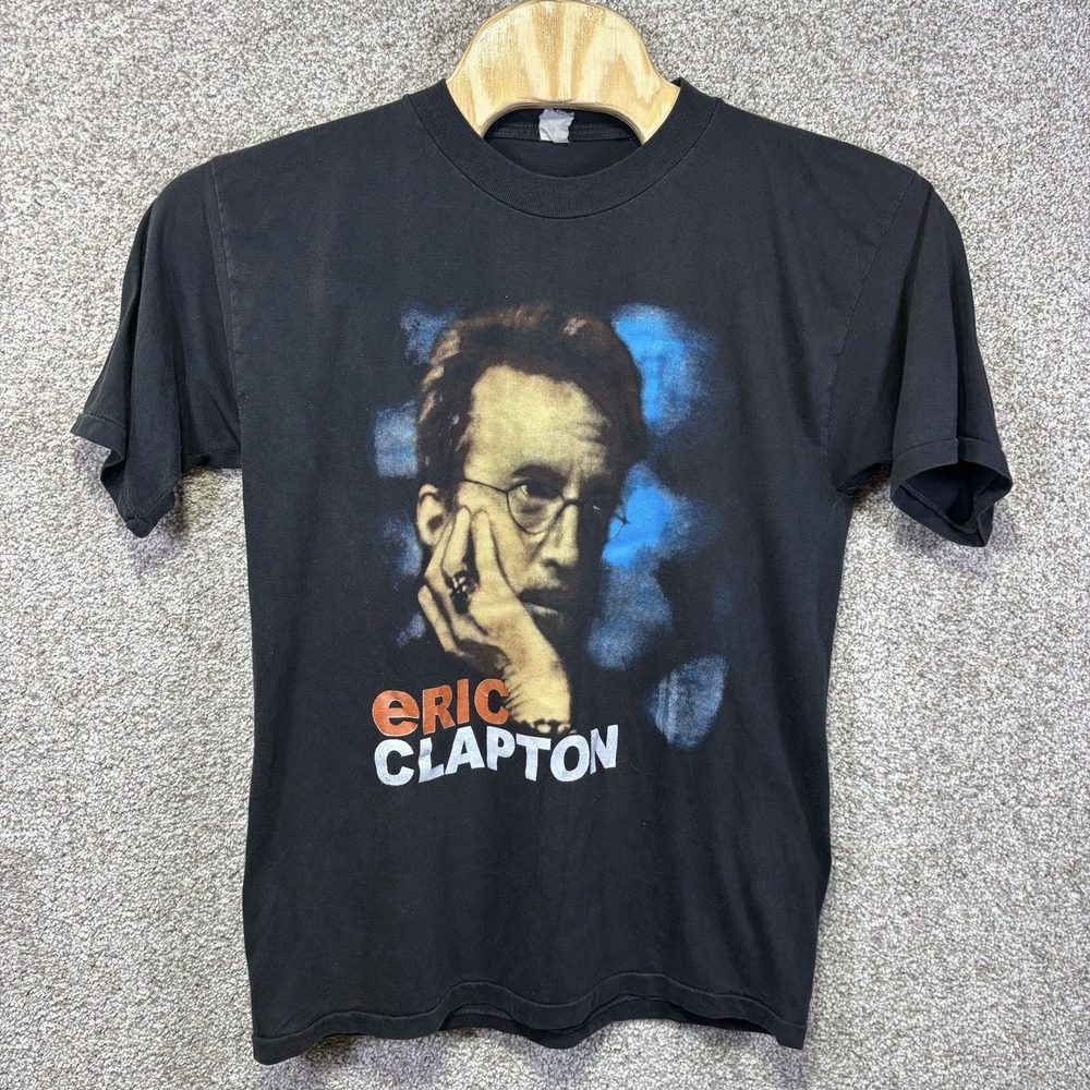 Vintage Eric Clapton Pilgrim Tour Shirt Mens Small Black Band Graphic 90s